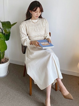 「シャーリング」｜ディーホリックさん（レディース・164cm）の春コーディネート