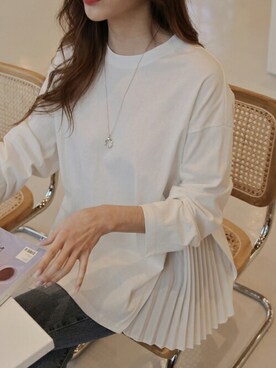 「DHOLIC（ディーホリック）のアイテム（Tシャツ/カットソー）」を使った、ディーホリックさん（レディース・166cm）の春コーディネート