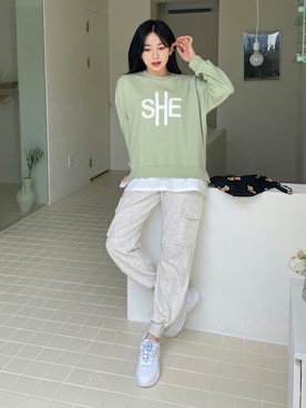 「ジョガーパンツ」｜ディーホリックさん（レディース・162cm）の春コーディネート