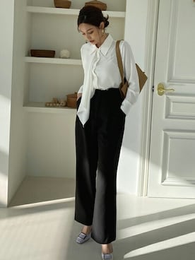 「DHOLIC（ディーホリック）のアイテム（パンツ）」を使った、ディーホリックさん（レディース・165cm）の春コーディネート