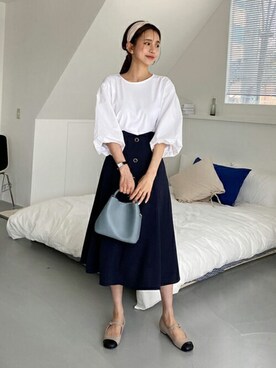 「アイテム（スカート、その他）」を使った、ディーホリックさん（レディース・164cm）の春コーディネート