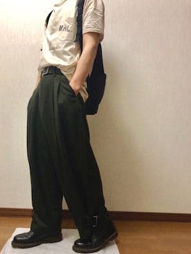 「CABANE de ZUCCa（カバンドズッカ）のアイテム（パンツ）」を使った、WMさん（メンズ・163cm）の春コーディネート