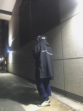 「Bape」｜「アイテム（スラックス）」を使った、闕壯維さん（メンズ・170cm）の冬コーディネート