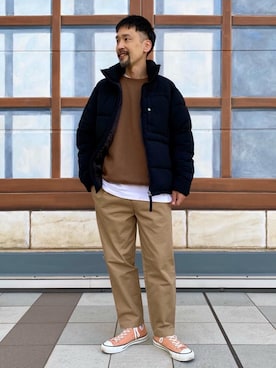 「ロゴ・コーエンベア」｜「アイテム（ジャケット/アウター）」を使った、coenむらたさん（メンズ・173cm）の冬コーディネート