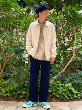 「USAコットン」｜「アイテム（ブルゾン）」を使った、coenむらたさん（メンズ・173cm）の春コーディネート