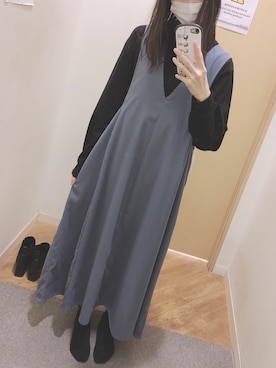 「ELENCARE DUE」｜「アイテム（ジャンパースカート）」を使った、すぬーぴーの隣🍎さん（レディース・162cm）の冬コーディネート