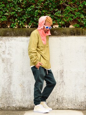 「HUF」｜「アイテム（ナイロンジャケット）」を使った、PUBLICATIONさん（メンズ・168cm）の秋コーディネート