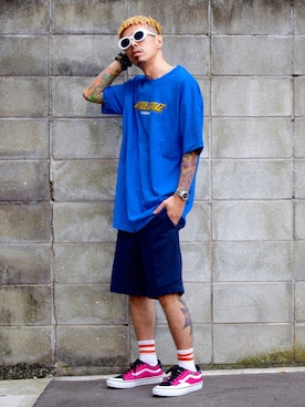 「アイテム（ストール/ショール）」を使った、PUBLICATIONさん（メンズ・168cm）の春コーディネート