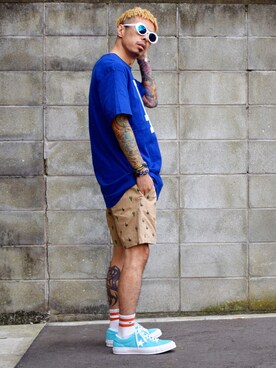 「アイテム（ストール/ショール）」を使った、PUBLICATIONさん（メンズ・168cm）の春コーディネート