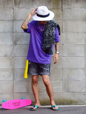 「STORES.jp（ストアーズドットジェーピー）のアイテム（シャツ/ブラウス）」を使った、PUBLICATIONさん（メンズ・168cm）の夏コーディネート