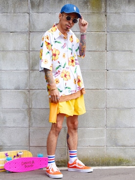 「アイテム（レッグウェア）」を使った、PUBLICATIONさん（メンズ・168cm）の夏コーディネート