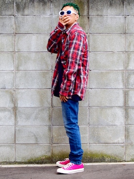 「STORES.jp（ストアーズドットジェーピー）のアイテム（シャツ/ブラウス）」を使った、PUBLICATIONさん（メンズ・168cm）の秋コーディネート