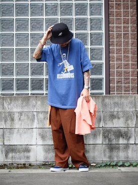 「STORES.jp（ストアーズドットジェーピー）のアイテム（シャツ/ブラウス）」を使った、PUBLICATIONさん（メンズ・168cm）の夏コーディネート