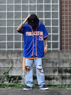 「STORES.jp（ストアーズドットジェーピー）のアイテム（シャツ/ブラウス）」を使った、PUBLICATIONさん（メンズ・168cm）の夏コーディネート