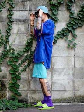 「STORES.jp（ストアーズドットジェーピー）のアイテム（シャツ/ブラウス）」を使った、PUBLICATIONさん（メンズ・168cm）の夏コーディネート