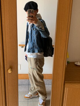 「春めきシューズ」｜「アイテム（ハンチング/ベレー帽）」を使った、たっくん(インスタメイン)さん（メンズ・168cm）の春コーディネート