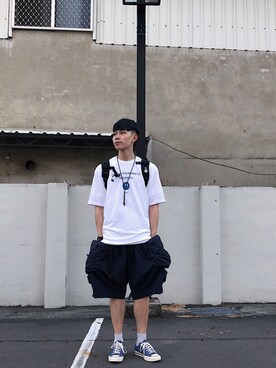 「oqLiq（オークリック）のアイテム（アクセサリー）」を使った、BIn_さん（メンズ・180cm）の夏コーディネート