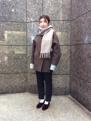 ビューティ＆ユース MANTECOメルトンメランジミドル丈コート ベージュ S BEAUTY&YOUTH MANTECOメルトンメランジミドル丈コート
