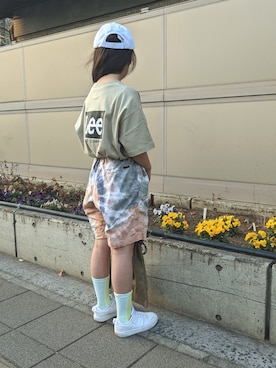 「FILA（フィラ）のアイテム（キャップ）」を使った、kanonさん（キッズ・140cm）の冬コーディネート