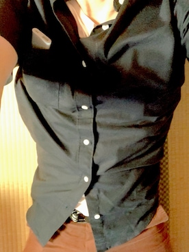 「1 to 10 people（ワントゥテンピープル）の【W】【it】【select ITEM】S/S oxford stretch regular collar shirts - オックスストレッチ半袖レギュラーカラー（シャツ/ブラウス、ブルー系）」を使った、Kazuki  Teraokaさん（メンズ・169cm）の夏コーディネート