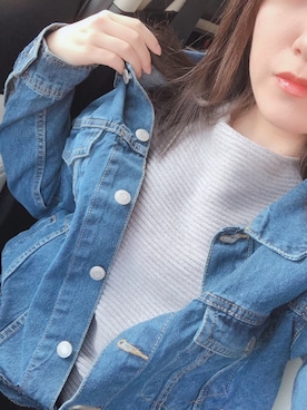 「抜き襟」｜「アイテム（ジャケット/アウター）」を使った、しゃきさん（レディース・153cm）の春コーディネート