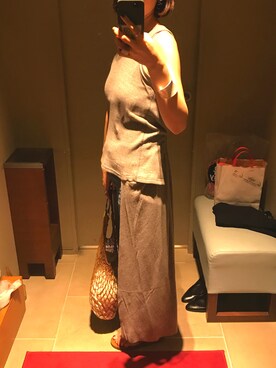 「Jonnlynx（ジョンリンクス）のアイテム（タンクトップ）」を使った、Tさん（レディース・165cm）の夏コーディネート