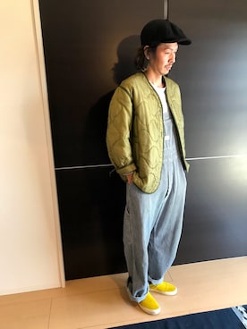 「部屋撮り」｜「アイテム（サロペット/オーバーオール）」を使った、kazu570123さん（メンズ・180cm）の春コーディネート