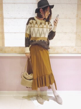 「Sassy（サッシー）のアイテム」を使った、林娃娃さん（レディース・166cm）の冬コーディネート