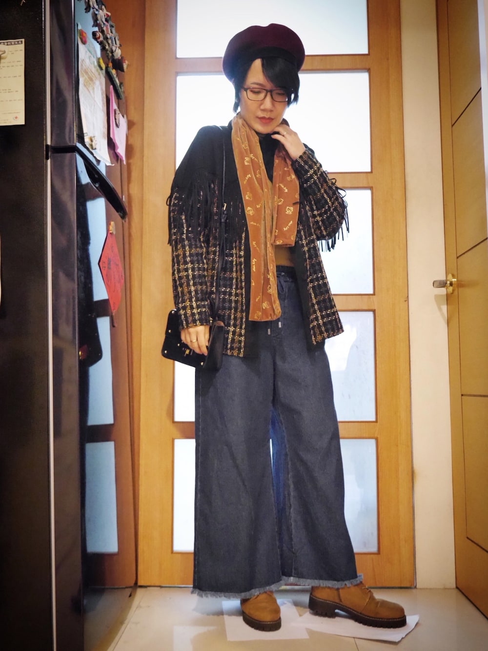 「Taiwan、ootd、wiwt、winter、winter wearing、PersonalStyle、girl、冬コーデ」｜「PULL&BEARのアイテム（ジャケット/アウター、ブラック系）」を使った、林娃娃さん（レディース・166cm）の冬コーディネートの1枚目の写真
