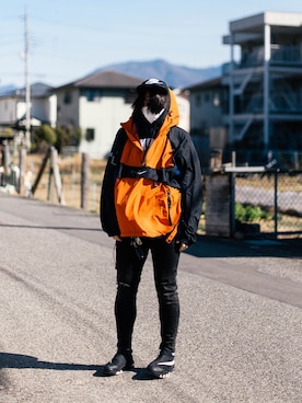 「NIKE ACG（ナイキエィシージー）のアイテム（ナイロンジャケット）」を使った、Kojiさん（メンズ・171cm）の冬コーディネート