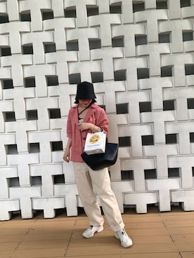 「シャツジャケット」｜「アイテム（オールインワン・サロペット）」を使った、kikuwaxさん（レディース・162cm）の春コーディネート