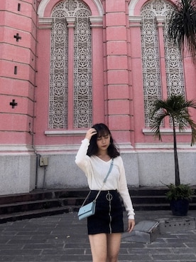 「AIGNER（アイグナー）のアイテム」を使った、Yuqi Liuさん（レディース・155cm）の夏コーディネート