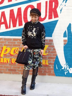「hystericglamour」｜「アイテム（ハンチング/ベレー帽）」を使った、happachinさん（レディース・164cm）の冬コーディネート