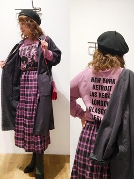「ベレー」｜「アイテム（ジャケット/アウター）」を使った、happachinさん（レディース・164cm）の春コーディネート