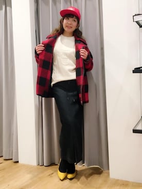 「HYSTERIC GLAMOUR（ヒステリックグラマー）のHYS WHISKY柄 刺繍キャップ（キャップ）」を使った、happachinさん（レディース・164cm）の冬コーディネート