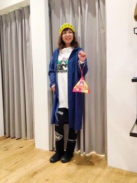 「HYSTERIC GLAMOUR（ヒステリックグラマー）のアイテム（モッズコート）」を使った、happachinさん（レディース・164cm）の冬コーディネート