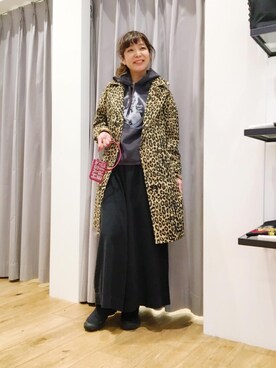 「アニマル」｜「アイテム（トレンチコート）」を使った、happachinさん（レディース・164cm）の冬コーディネート