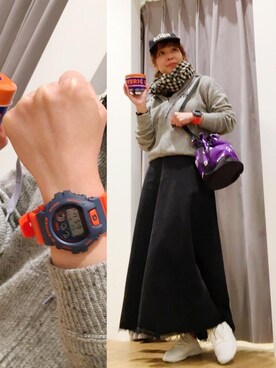 「コラボレーション」｜「アイテム（財布/小物）」を使った、happachinさん（レディース・164cm）の春コーディネート