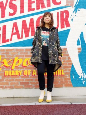 「アニマル」｜「アイテム（ミリタリージャケット）」を使った、happachinさん（レディース・164cm）の春コーディネート