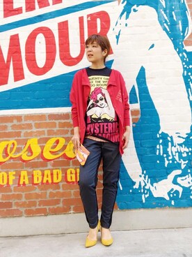 「アイテム（ポーチ）」を使った、happachinさん（レディース・164cm）の春コーディネート