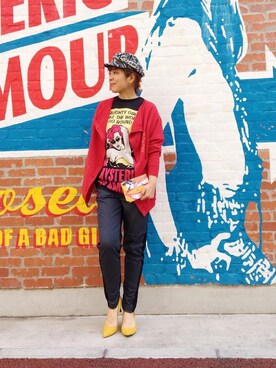 「アイテム（ポーチ）」を使った、happachinさん（レディース・164cm）の春コーディネート