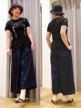 「ぺプラム」｜「アイテム（帽子）」を使った、happachinさん（レディース・164cm）の春コーディネート