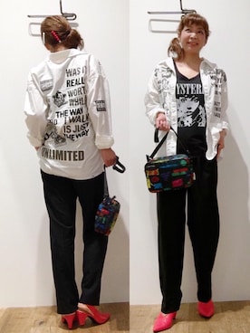 「羽織りシャツ」｜「アイテム（財布/小物）」を使った、happachinさん（レディース・164cm）の秋コーディネート