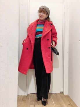 「アイテム（ピーコート、オレンジ系）」を使った、happachinさん（レディース・164cm）の秋コーディネート