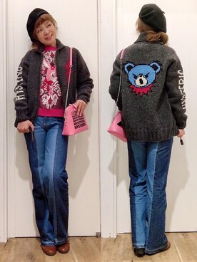 「70'sコーデ」｜「アイテム（ハンチング/ベレー帽）」を使った、happachinさん（レディース・164cm）の秋コーディネート