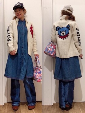 「カウチン」｜「アイテム（ワンピース/ドレス）」を使った、happachinさん（レディース・164cm）の秋コーディネート