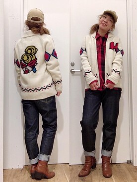 「カウチン」｜「アイテム（ブルゾン）」を使った、happachinさん（レディース・164cm）の秋コーディネート