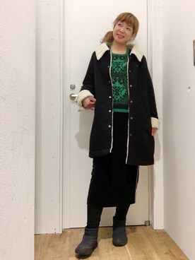 「HYSTERIC GLAMOUR（ヒステリックグラマー）のアイテム（ステンカラーコート）」を使った、happachinさん（レディース・164cm）の秋コーディネート