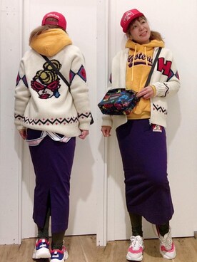 「カウチン」｜「アイテム（財布/小物）」を使った、happachinさん（レディース・164cm）の冬コーディネート