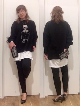 「レザーコーデ」｜「アイテム（財布/小物）」を使った、happachinさん（レディース・164cm）の冬コーディネート